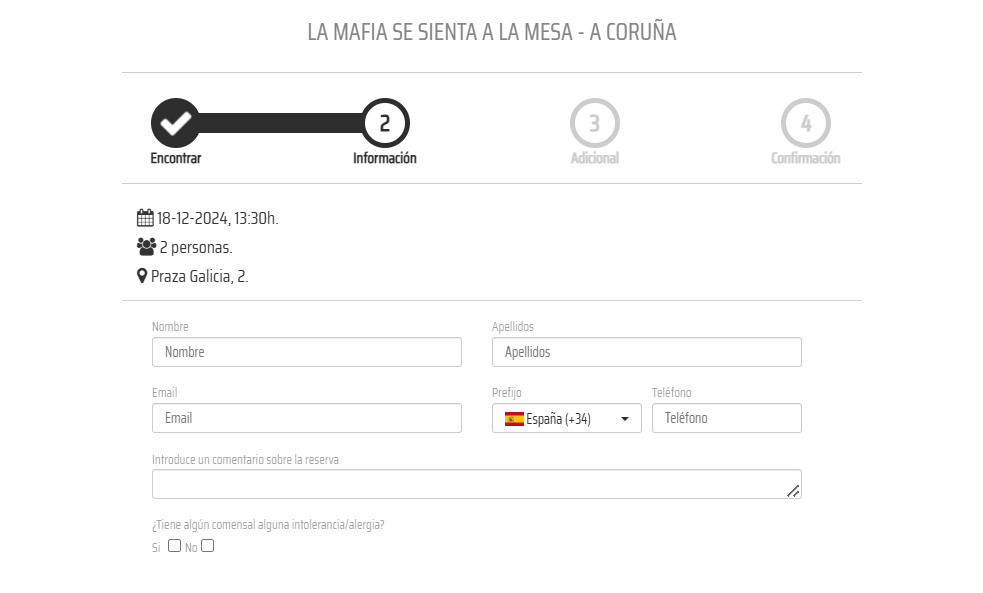 Reservar cena de Navidad de empresa