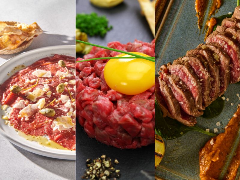 Diferencia entre carpaccio, tartar y tataki